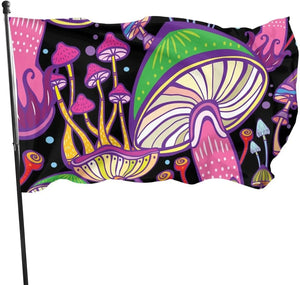 Psychedelic Mushroom Flags - 90x150cm(3x5ft) - 60x90cm(2x3ft)