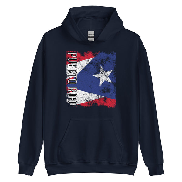 Puerto Rico Flag - Distressed Flag Hoodie