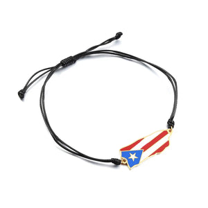 Puerto Rico Flag Map Bracelet