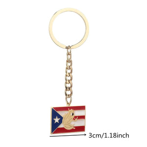 Puerto Rico Flag Map Keychain Collection
