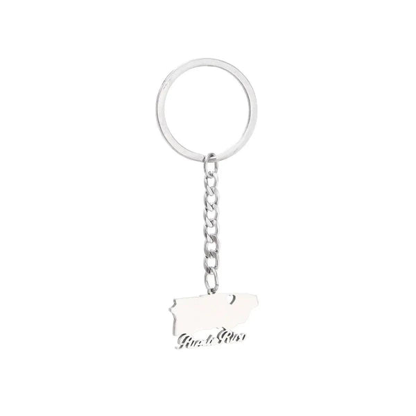 Puerto Rico Flag Map Keychain Collection