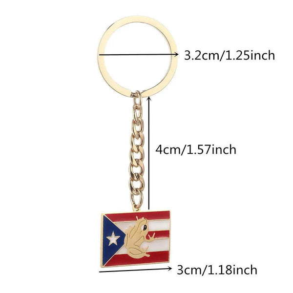 Puerto Rico Flag Map Keychain Collection