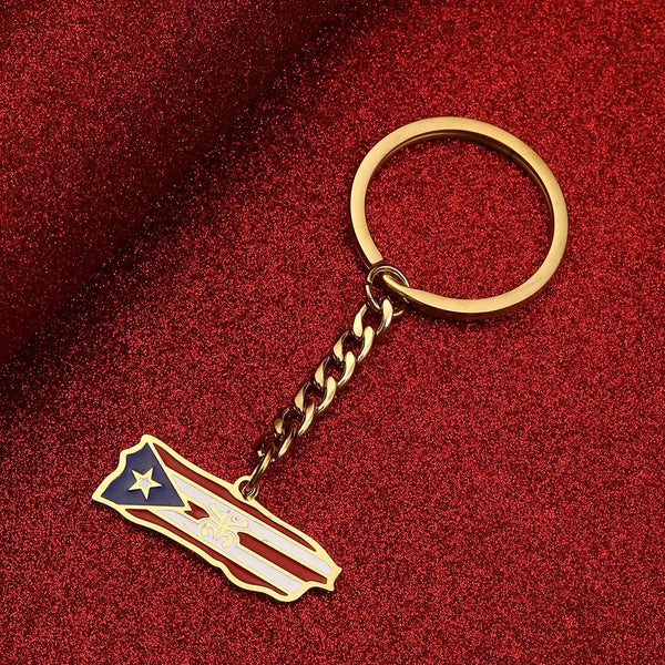 Puerto Rico Flag Map Keychain Collection