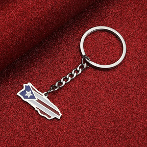 Puerto Rico Flag Map Keychain Collection