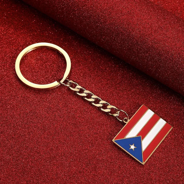 Puerto Rico Flag Map Keychain Collection