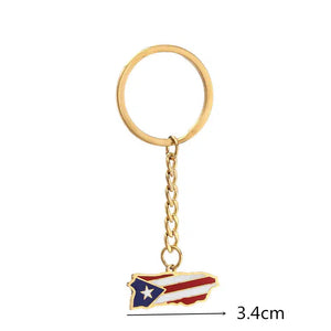 Puerto Rico Flag Map Keychain Collection