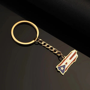 Puerto Rico Flag Map Keychain Collection