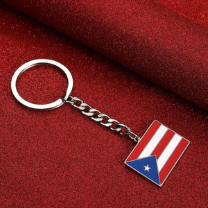 Puerto Rico Flag Map Keychain Collection