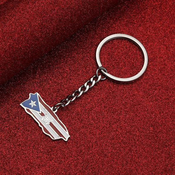 Puerto Rico Flag Map Keychain Collection