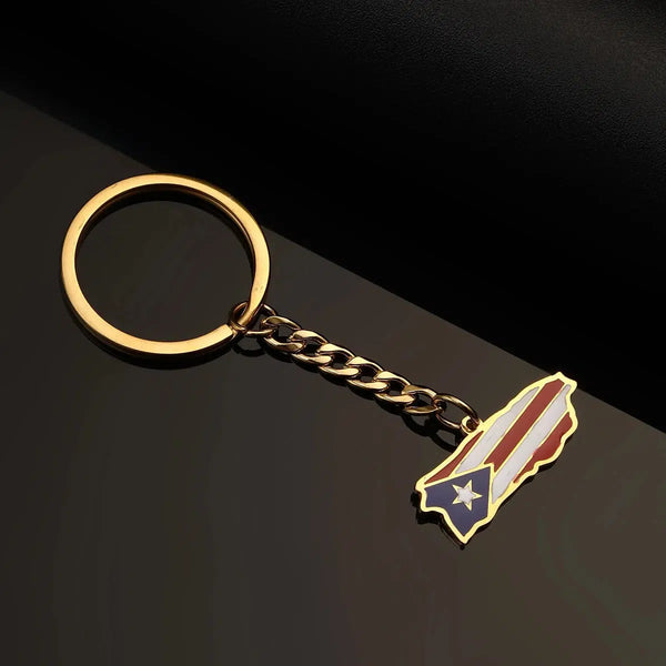 Puerto Rico Flag Map Keychain Collection