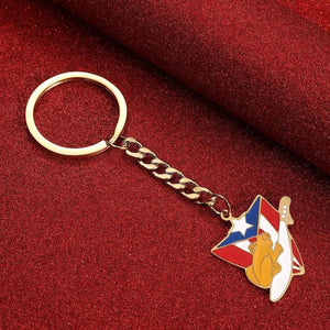 Puerto Rico Flag Map Keychain Collection