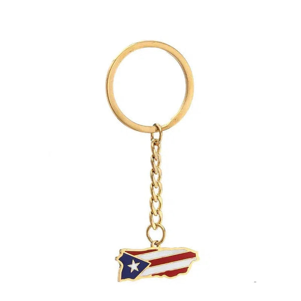 Puerto Rico Flag Map Keychain Collection