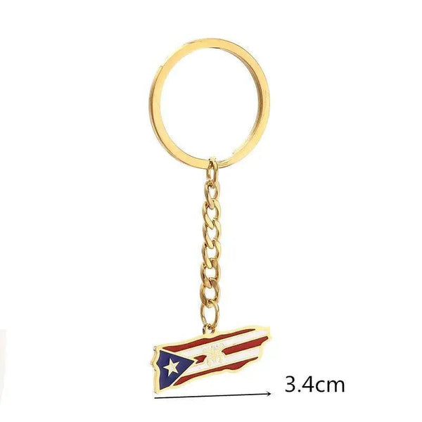 Puerto Rico Flag Map Keychain Collection