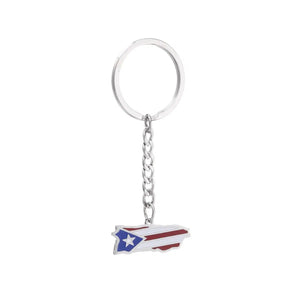 Puerto Rico Flag Map Keychain Collection