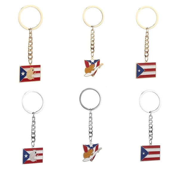 Puerto Rico Flag Map Keychain Collection