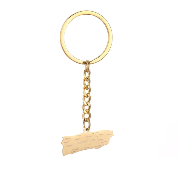 Puerto Rico Flag Map Keychain Collection