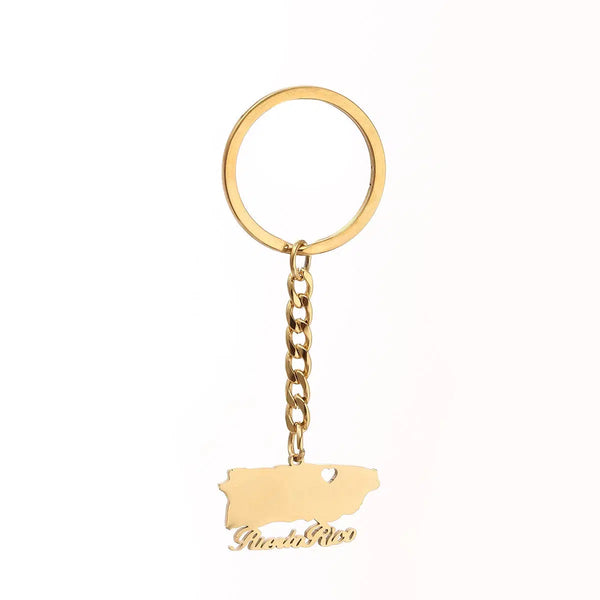 Puerto Rico Flag Map Keychain Collection