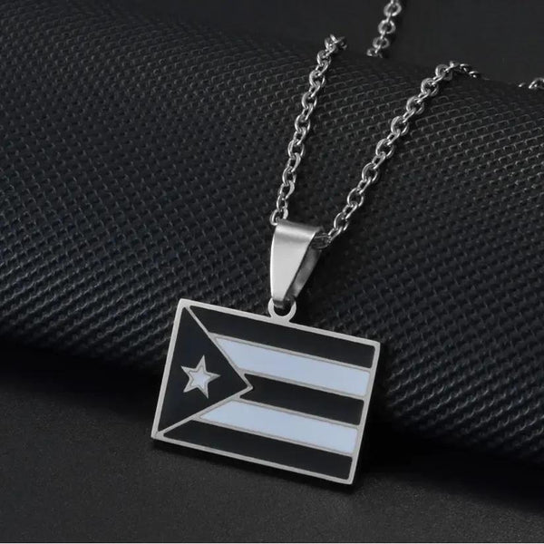 Puerto Rico Flag Map Necklace Collection