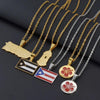 Puerto Rico Flag Map Necklace Collection