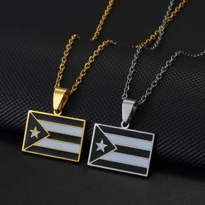 Puerto Rico Flag Map Necklace Collection