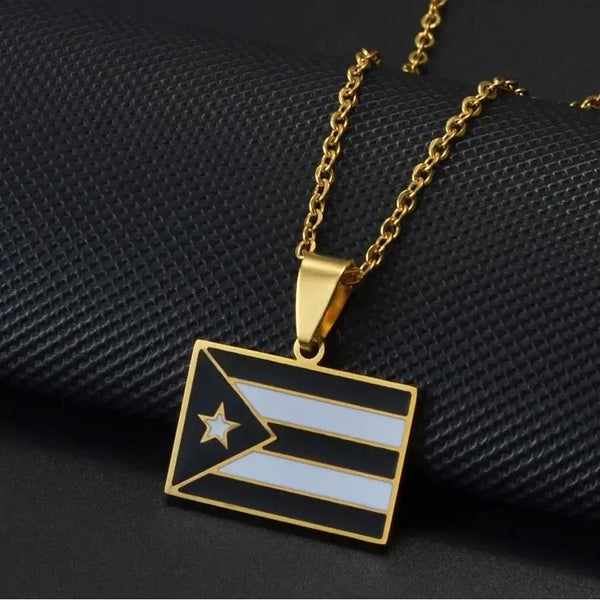 Puerto Rico Flag Map Necklace Collection