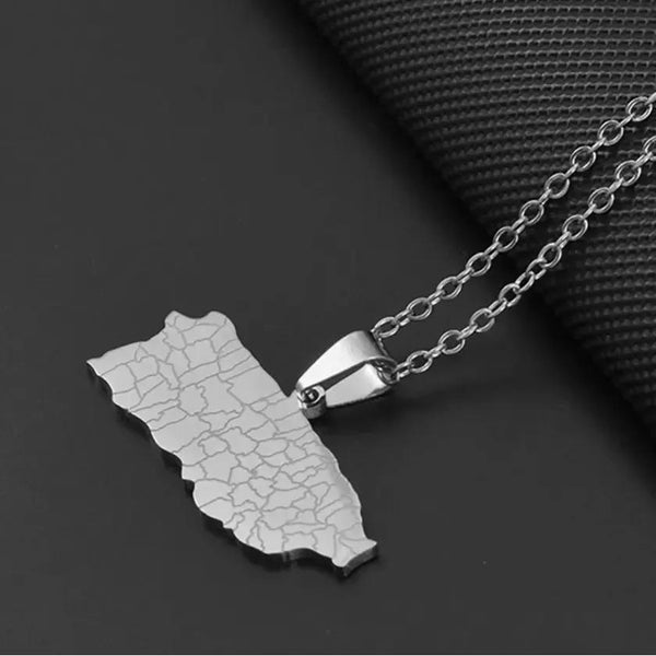 Puerto Rico Flag Map Necklace Collection