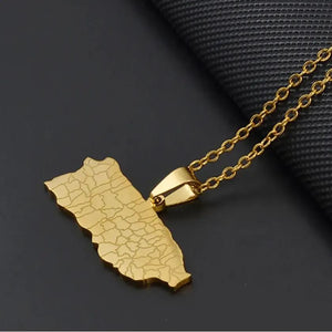 Puerto Rico Flag Map Necklace Collection
