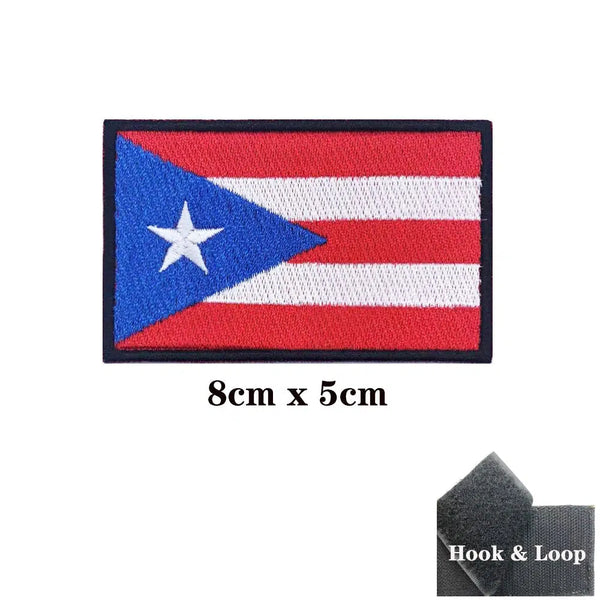 Puerto Rico Flag Patch - Iron On/Hook & Loop Patch