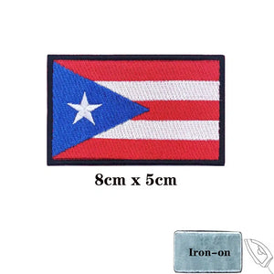 Puerto Rico Flag Patch - Iron On/Hook & Loop Patch