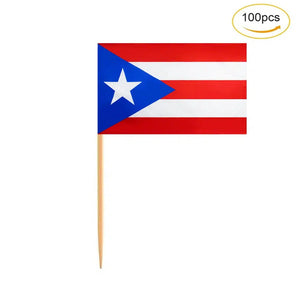 Puerto Rico Flag Toothpicks - Cupcake Toppers (100Pcs)