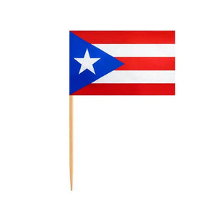 Puerto Rico Flag Toothpicks - Cupcake Toppers (100Pcs)