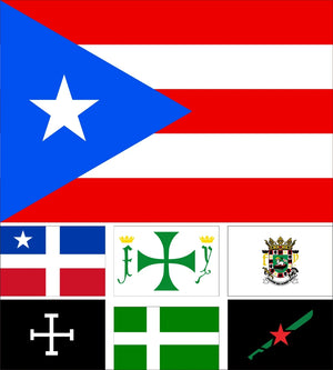 Puerto Rico Flags & Christopher Columbus Flag - 90x150cm(3x5ft) - 60x90cm(2x3ft)