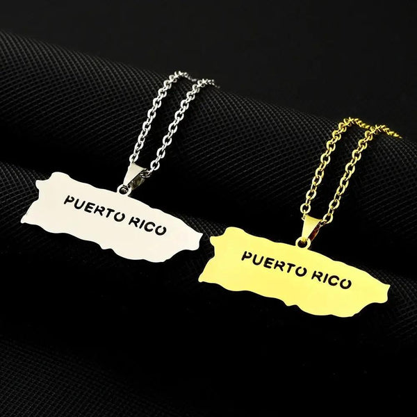 Puerto Rico Map Necklace