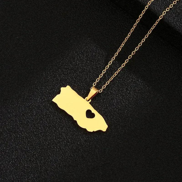 Puerto Rico Map Necklace
