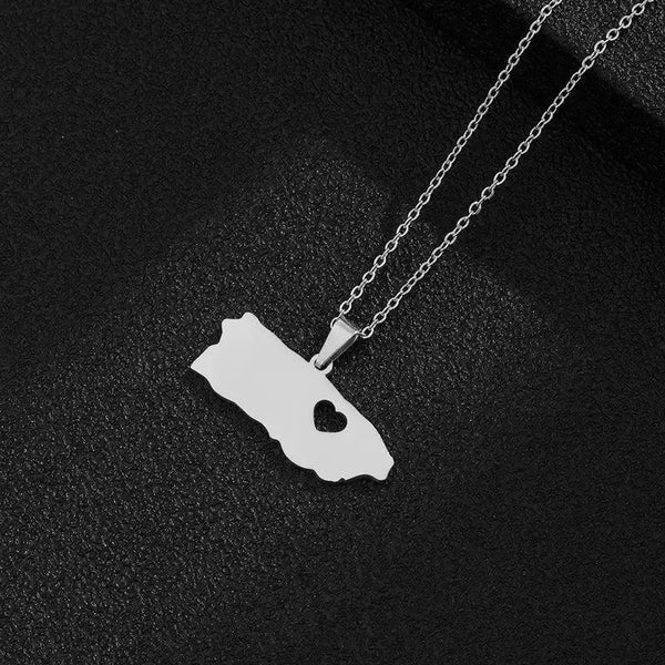Puerto Rico Map Necklace