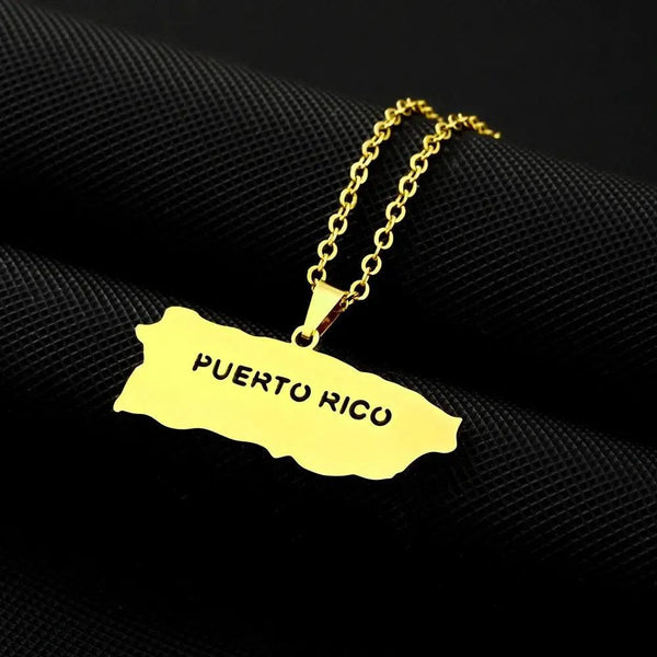 Puerto Rico Map Necklace