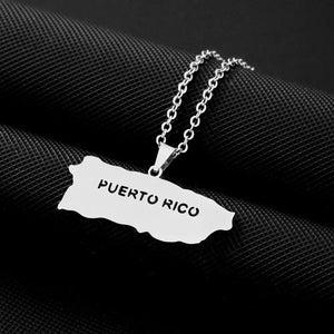 Puerto Rico Map Necklace