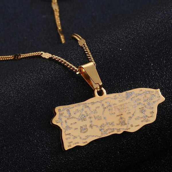 Puerto Rico Map Necklace