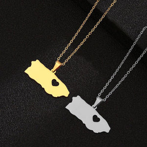 Puerto Rico Map Necklace