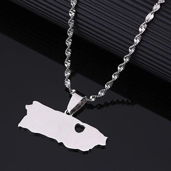 Puerto Rico Map Necklace