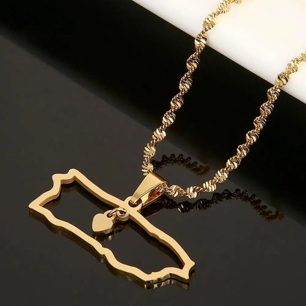 Puerto Rico Map Necklace