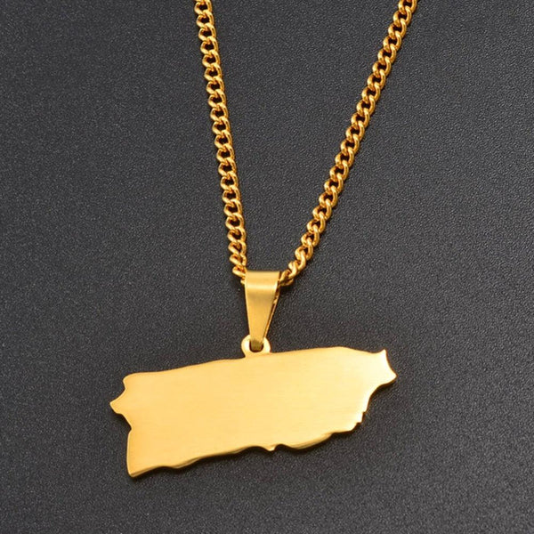 Puerto Rico Map Necklace