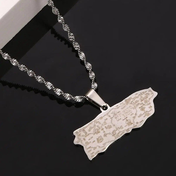 Puerto Rico Map Necklace