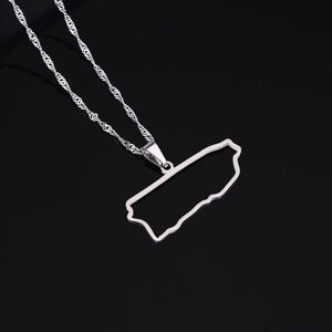 Puerto Rico Map Necklace