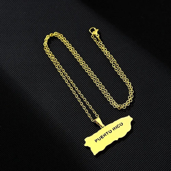 Puerto Rico Map Necklace