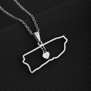 Puerto Rico Map Necklace