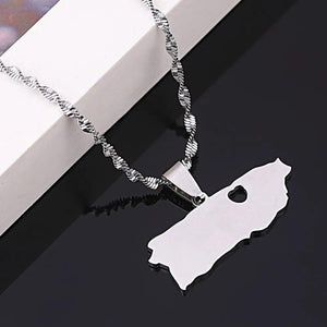 Puerto Rico Map Necklace