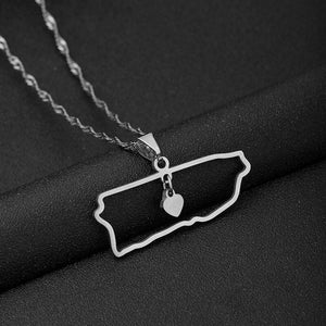 Puerto Rico Map Necklace