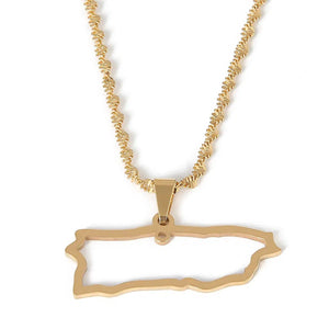 Puerto Rico Map Necklace