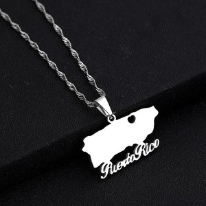 Puerto Rico Map Necklace